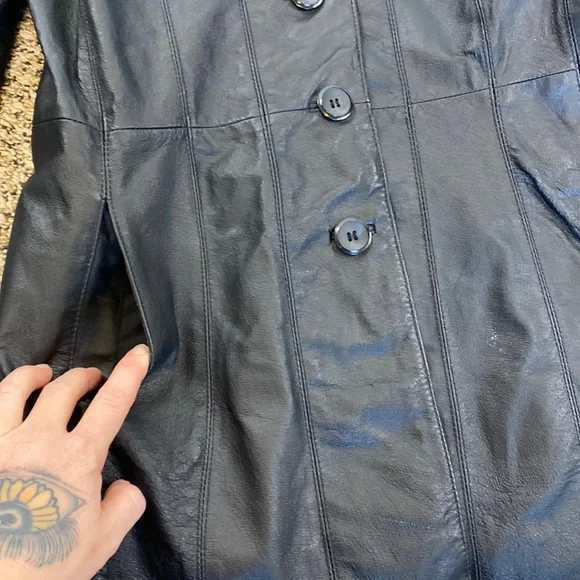 Vintage George Long Line Genuine Leather Jacket - Picture 4 of 7